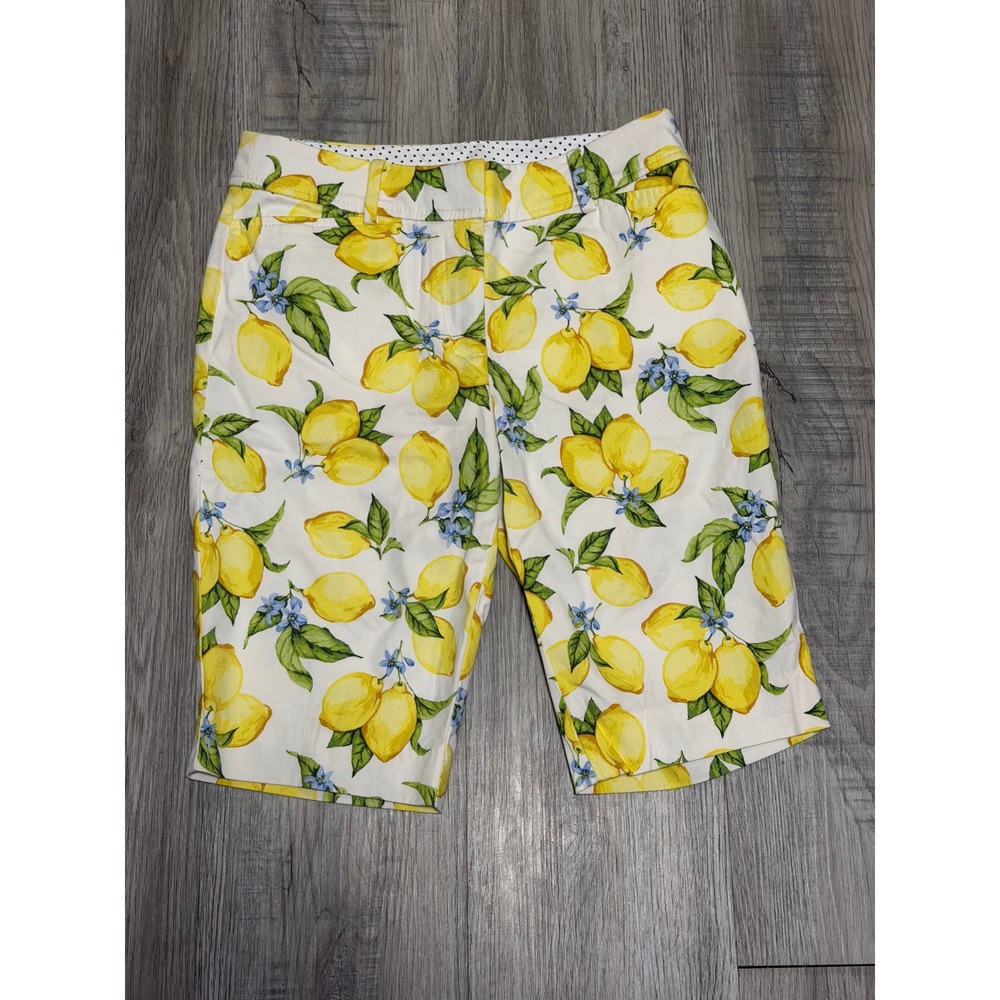 Talbots Lemon Print Perfect Short, Women, 0P